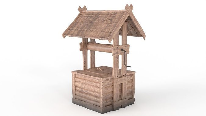 Old Wooden Well Low-poly 3D model