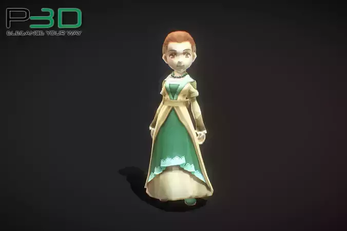 Fantasy RPG Madam Low-poly 3D model