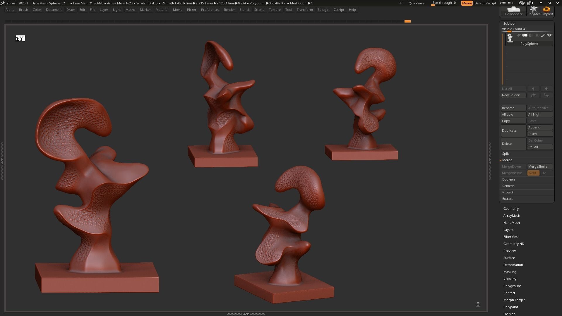 Modern Abstract Decorative sculpture 3d print model 3D print model_3