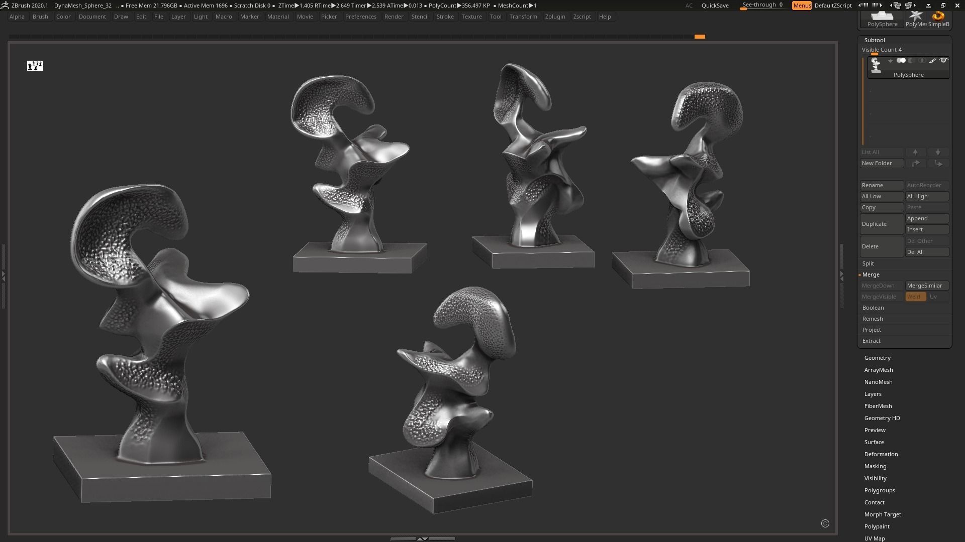 Modern Abstract Decorative sculpture 3d print model 3D print model_1