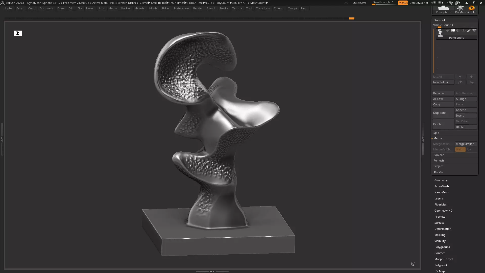 Modern Abstract Decorative sculpture 3d print model 3D print model_0