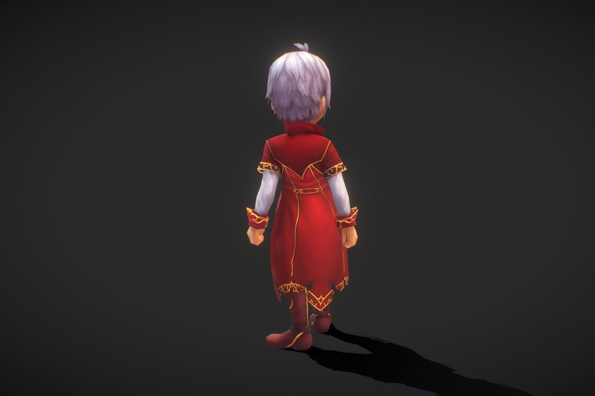 Fantasy RPG Prince Low-poly 3D model_5