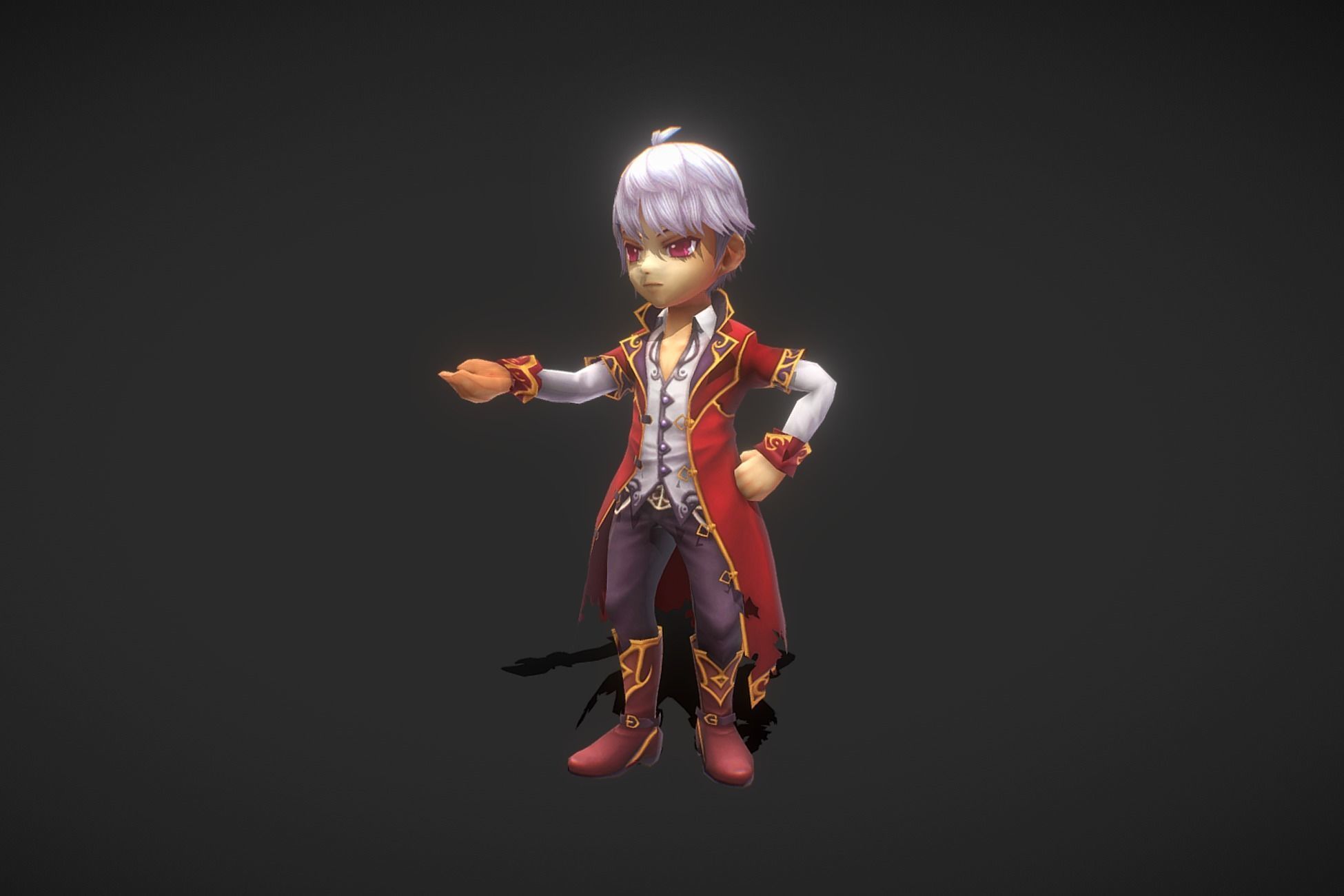 Fantasy RPG Prince Low-poly 3D model_6