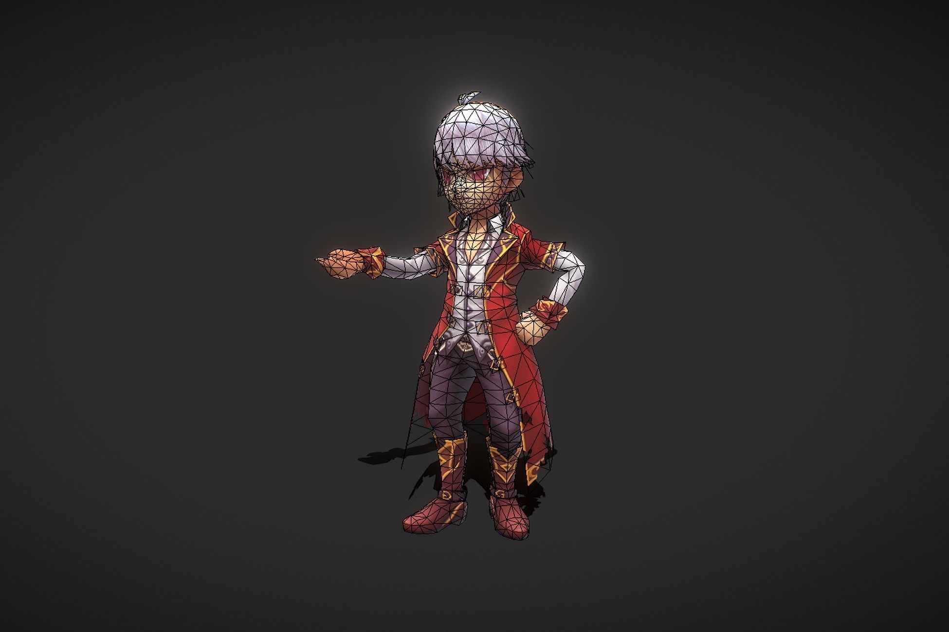 Fantasy RPG Prince Low-poly 3D model_7