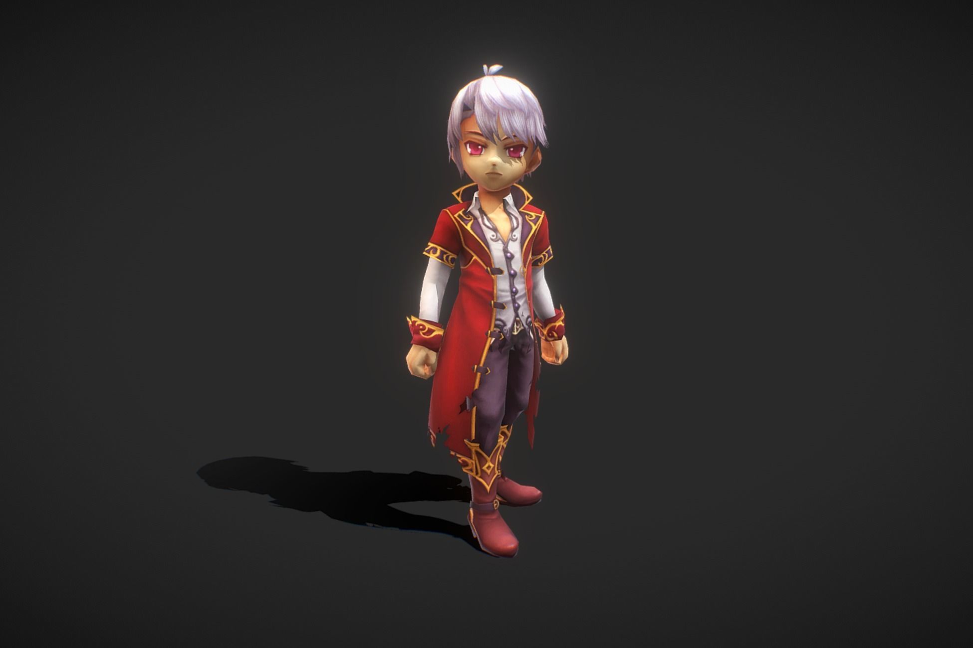 Fantasy RPG Prince Low-poly 3D model_4