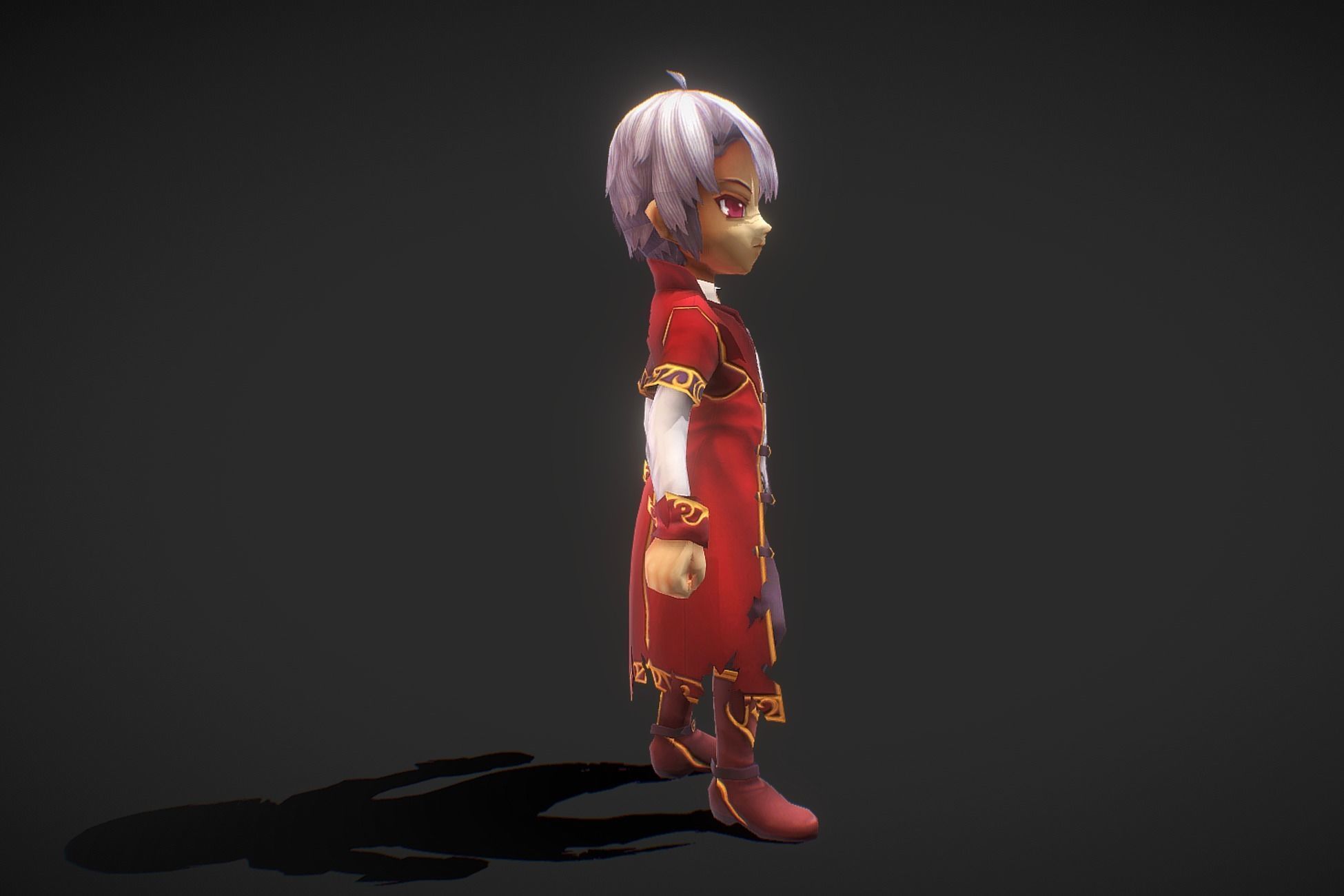 Fantasy RPG Prince Low-poly 3D model_2