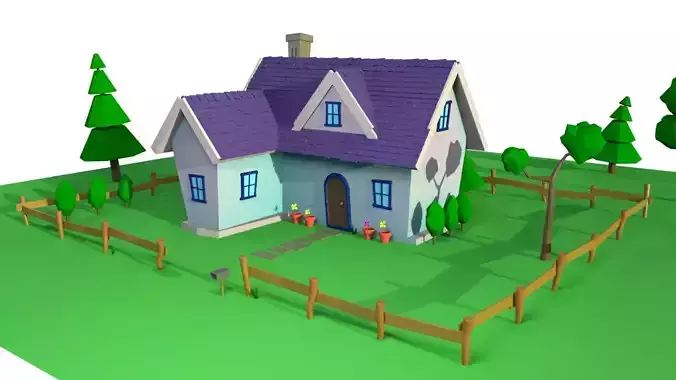 Cartoon house 1 3D model