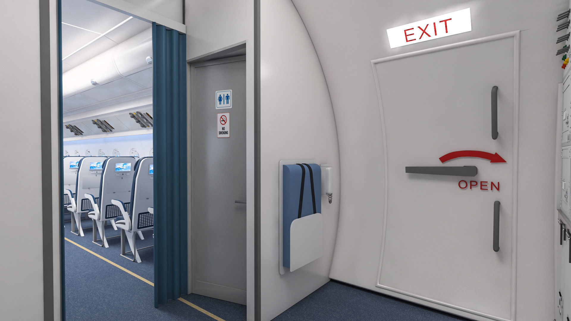 Airplane Cabin 3D model 3D model_7