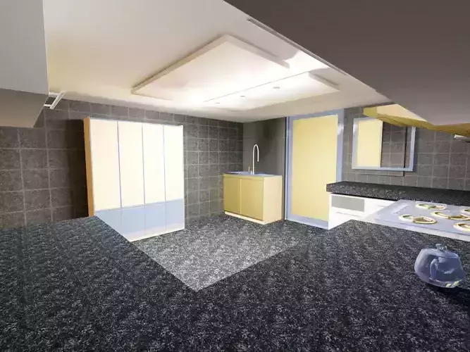 living hall with kitchen 2020