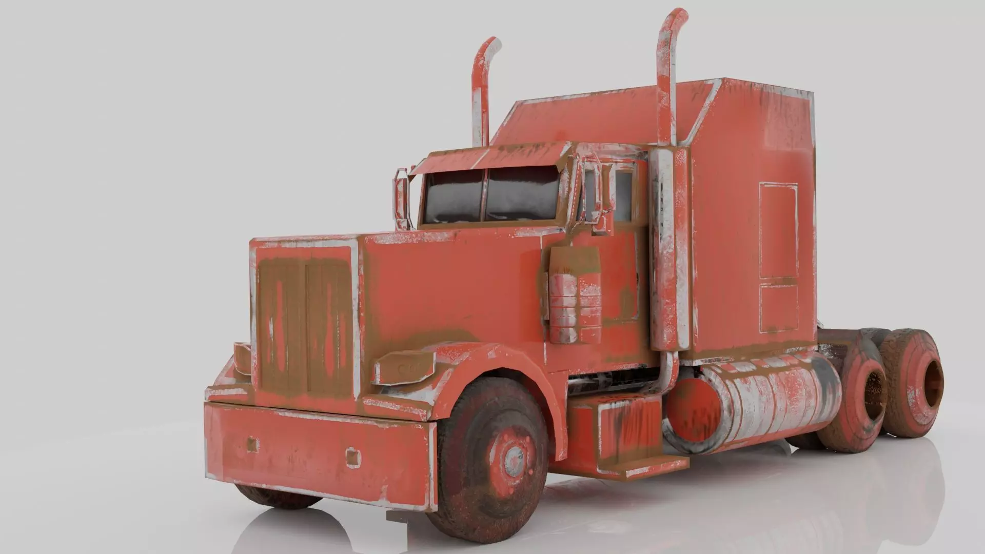 Low Poly Old Peterbilt Free low-poly 3D model