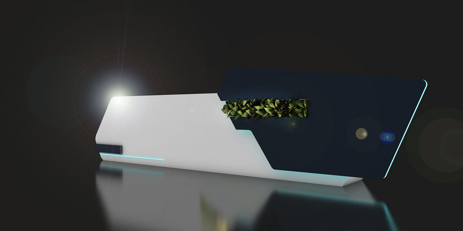 counter desk 3D model_3