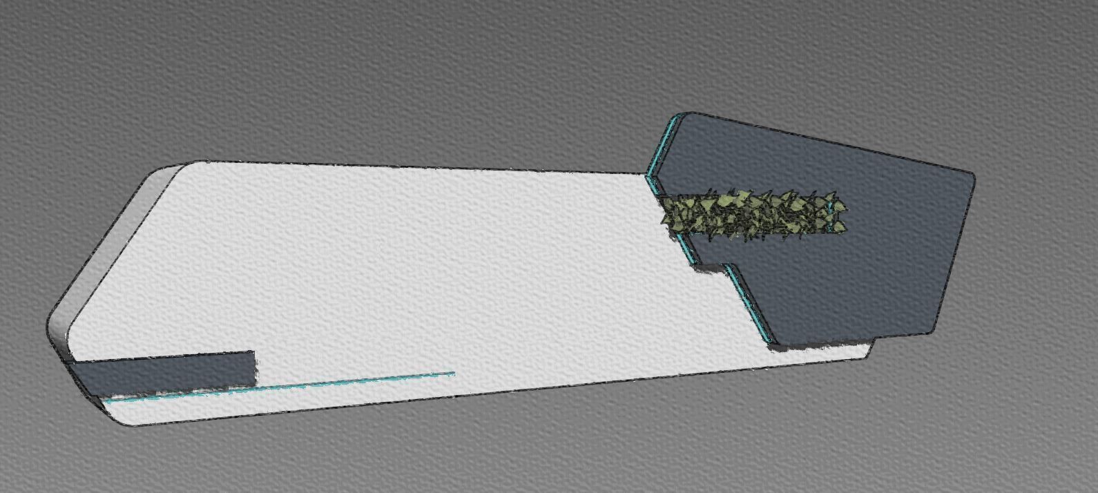 counter desk 3D model_1