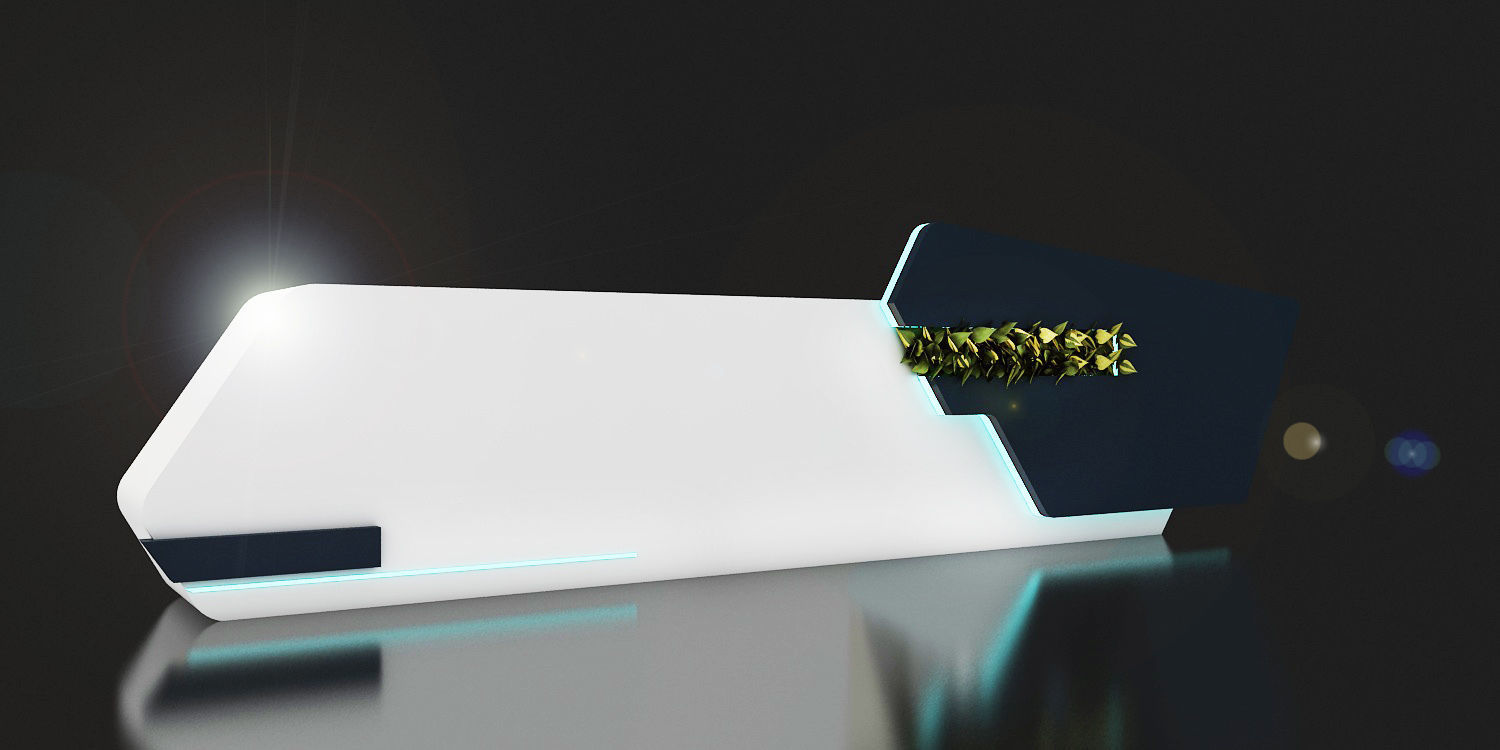 counter desk 3D model_4