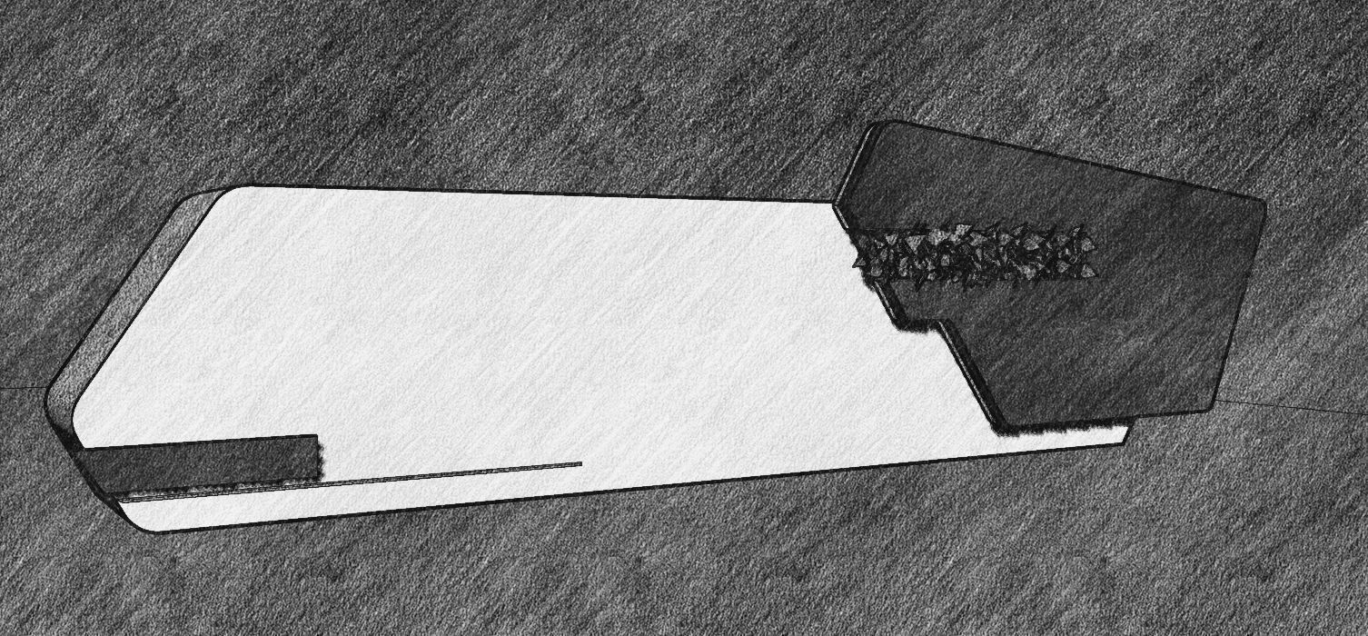 counter desk 3D model_2