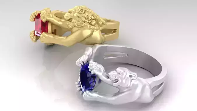 Rings with Lion and tigers