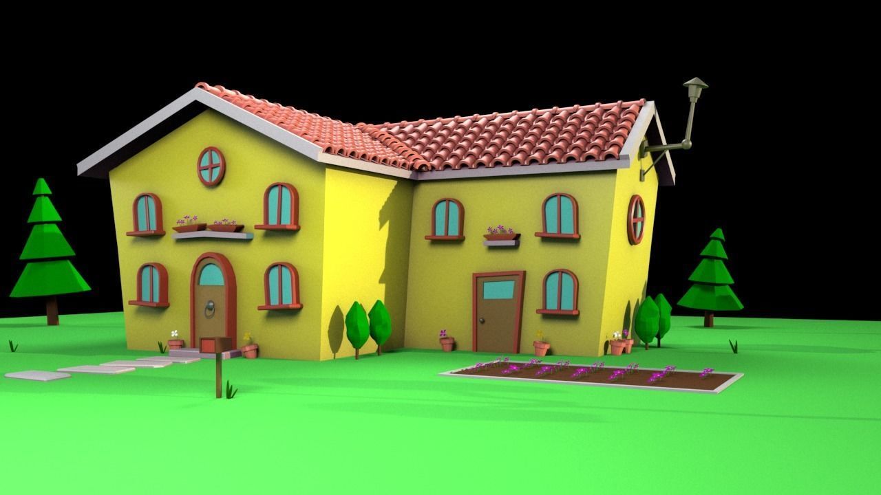 Cartoon house 2 3D model_3