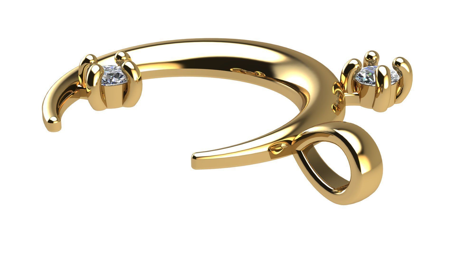 Moon Pendant with Diamonds 3D print model_6