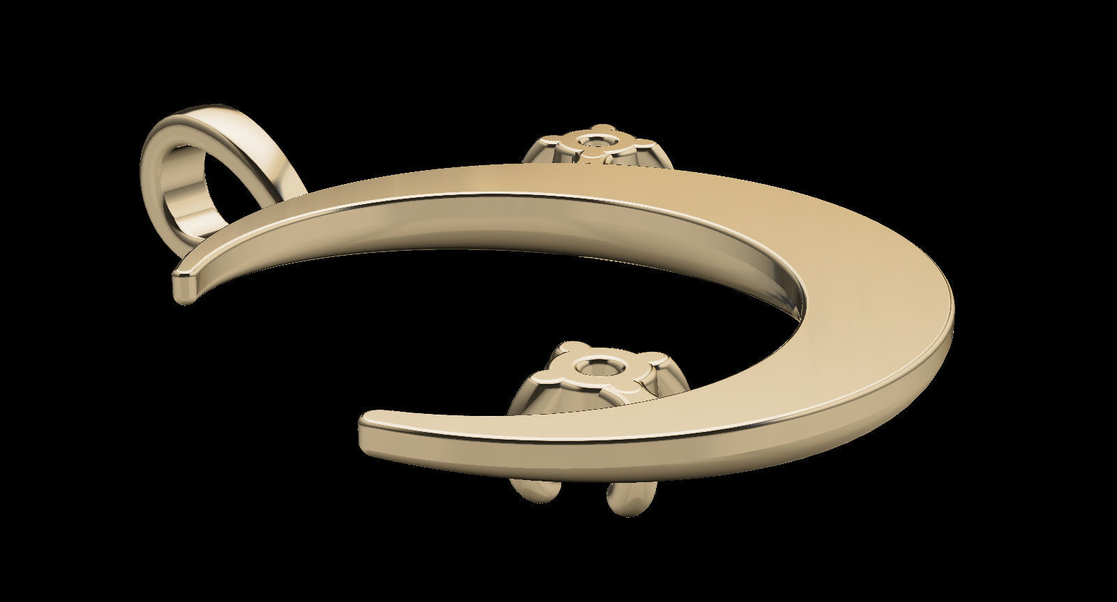 Moon Pendant with Diamonds 3D print model_13