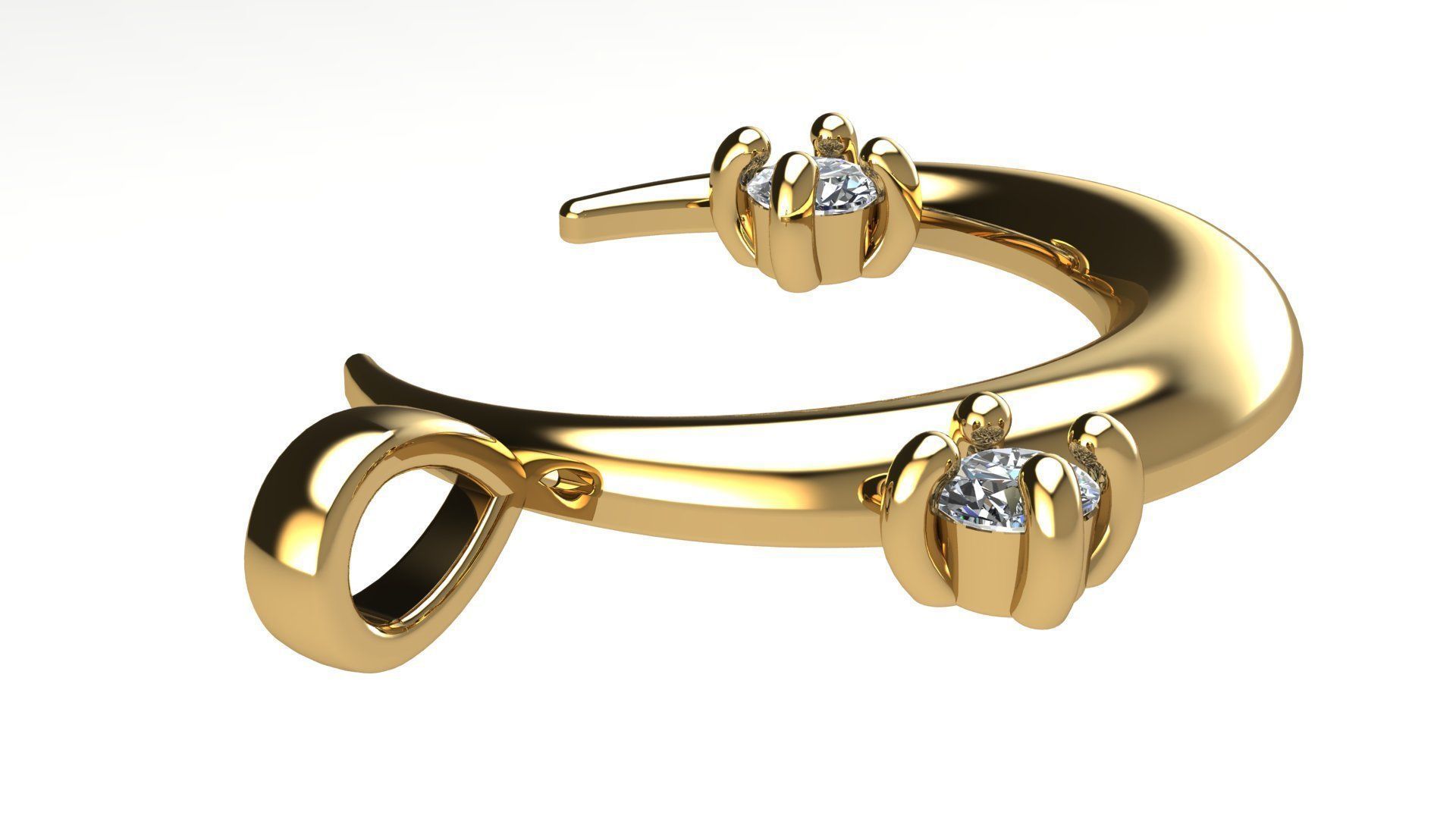 Moon Pendant with Diamonds 3D print model_5