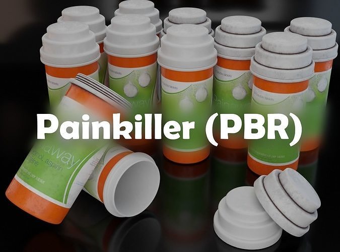 Painkiller pbr Free low-poly 3D model