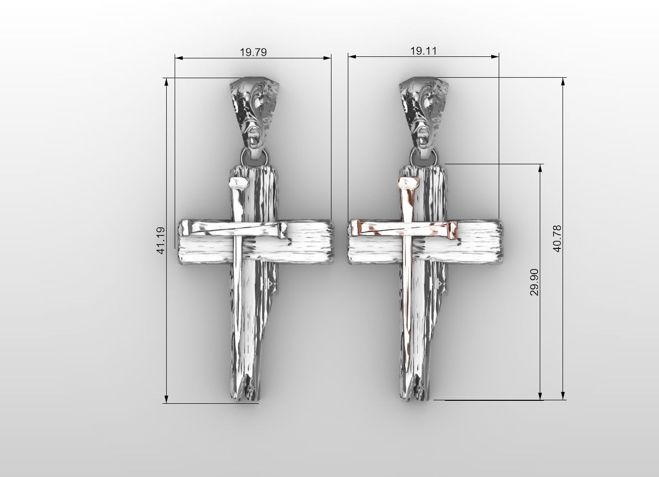 jesus cross pendant medallion bas relief 3D print model 3D print model_5