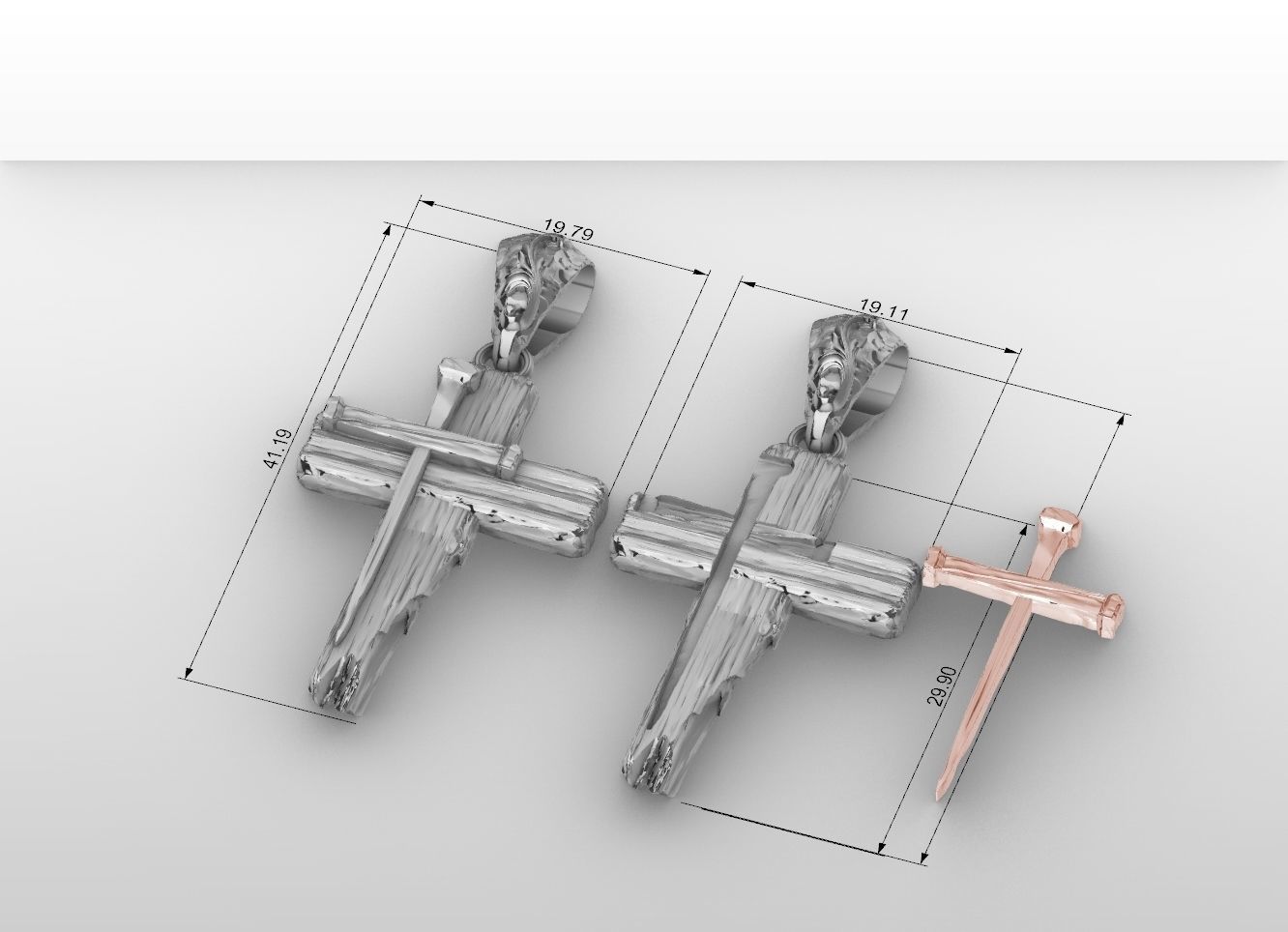 jesus cross pendant medallion bas relief 3D print model 3D print model_2