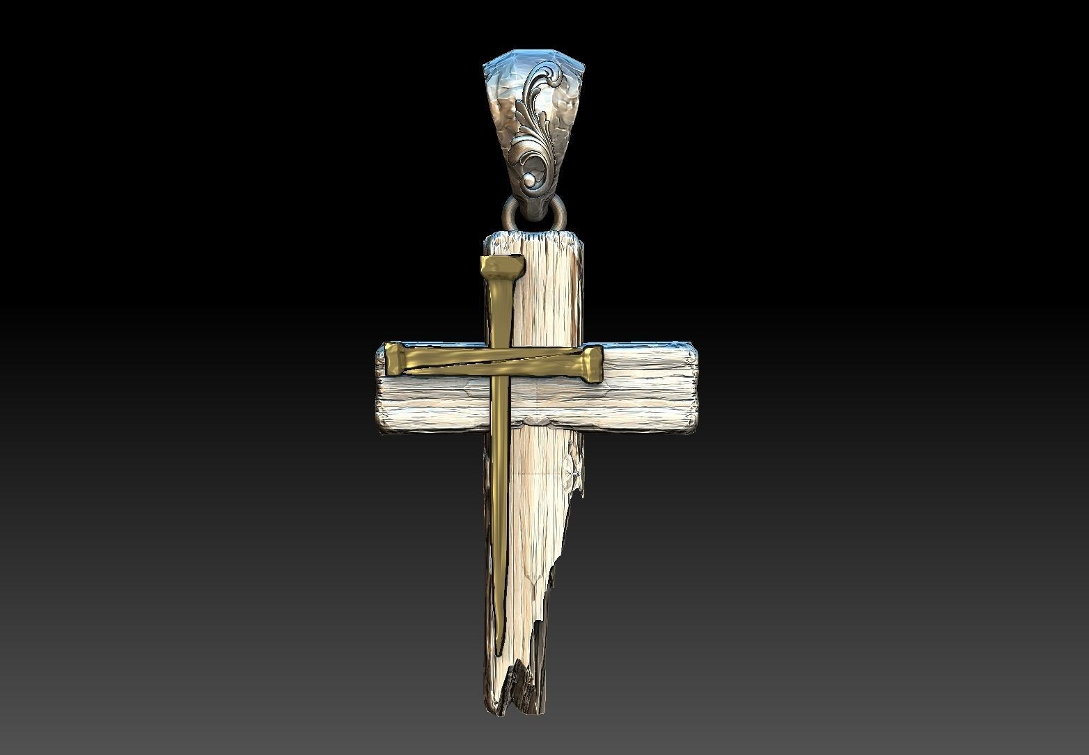 jesus cross pendant medallion bas relief 3D print model 3D print model_1