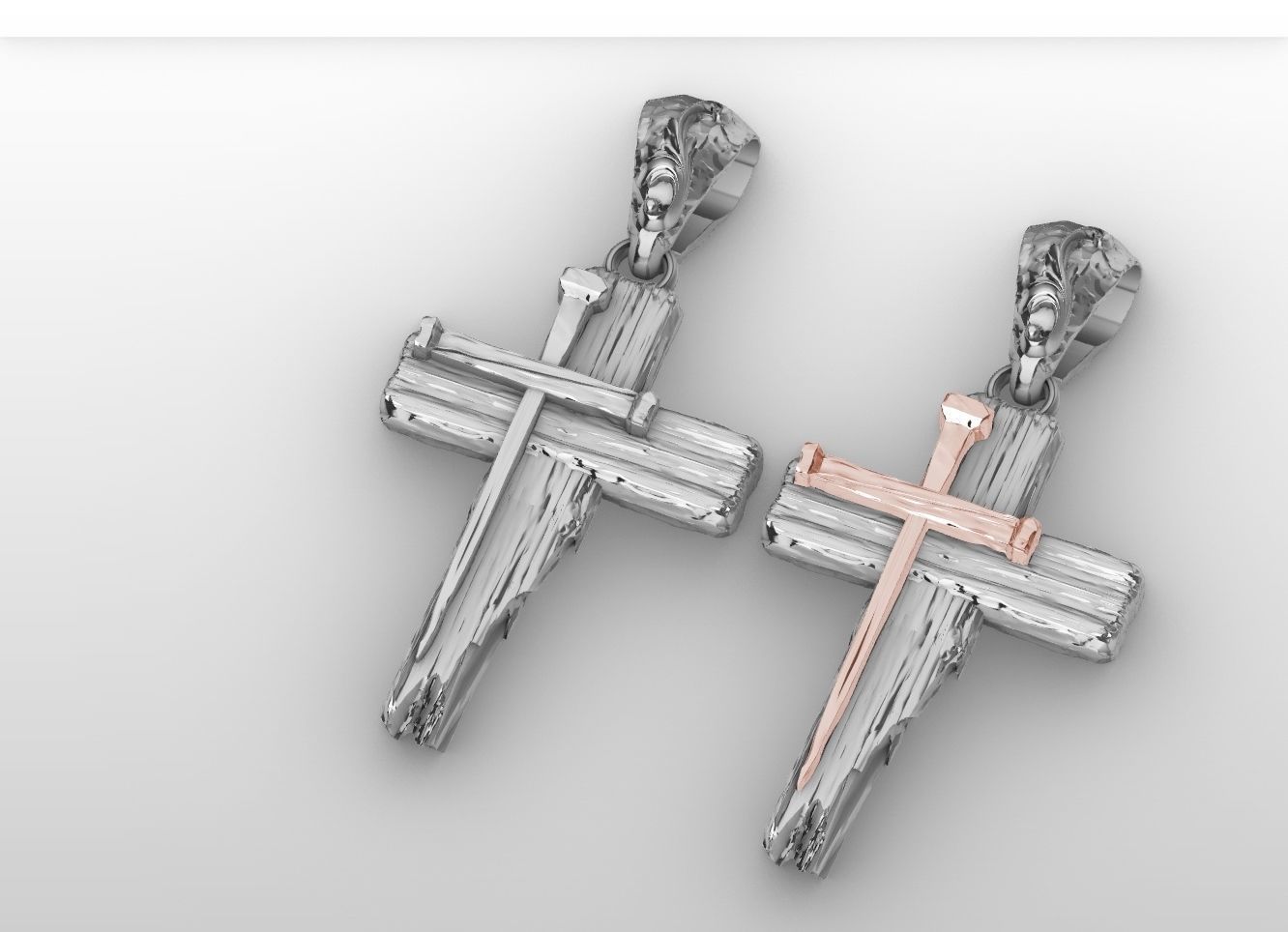 jesus cross pendant medallion bas relief 3D print model 3D print model_3