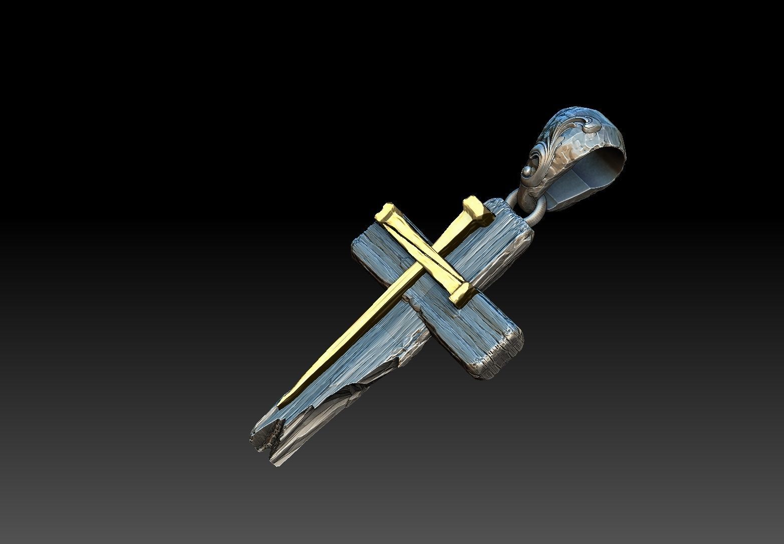 jesus cross pendant medallion bas relief 3D print model 3D print model_10