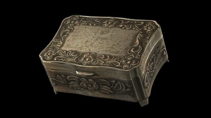 Old brass box Free 3D model