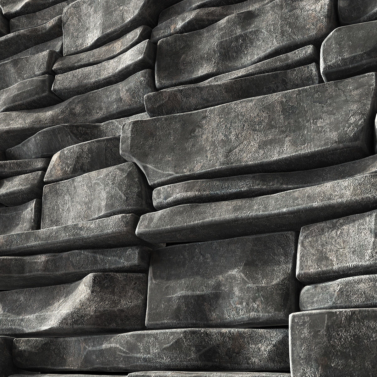 Wall clincer rock brick n3 3D model_16