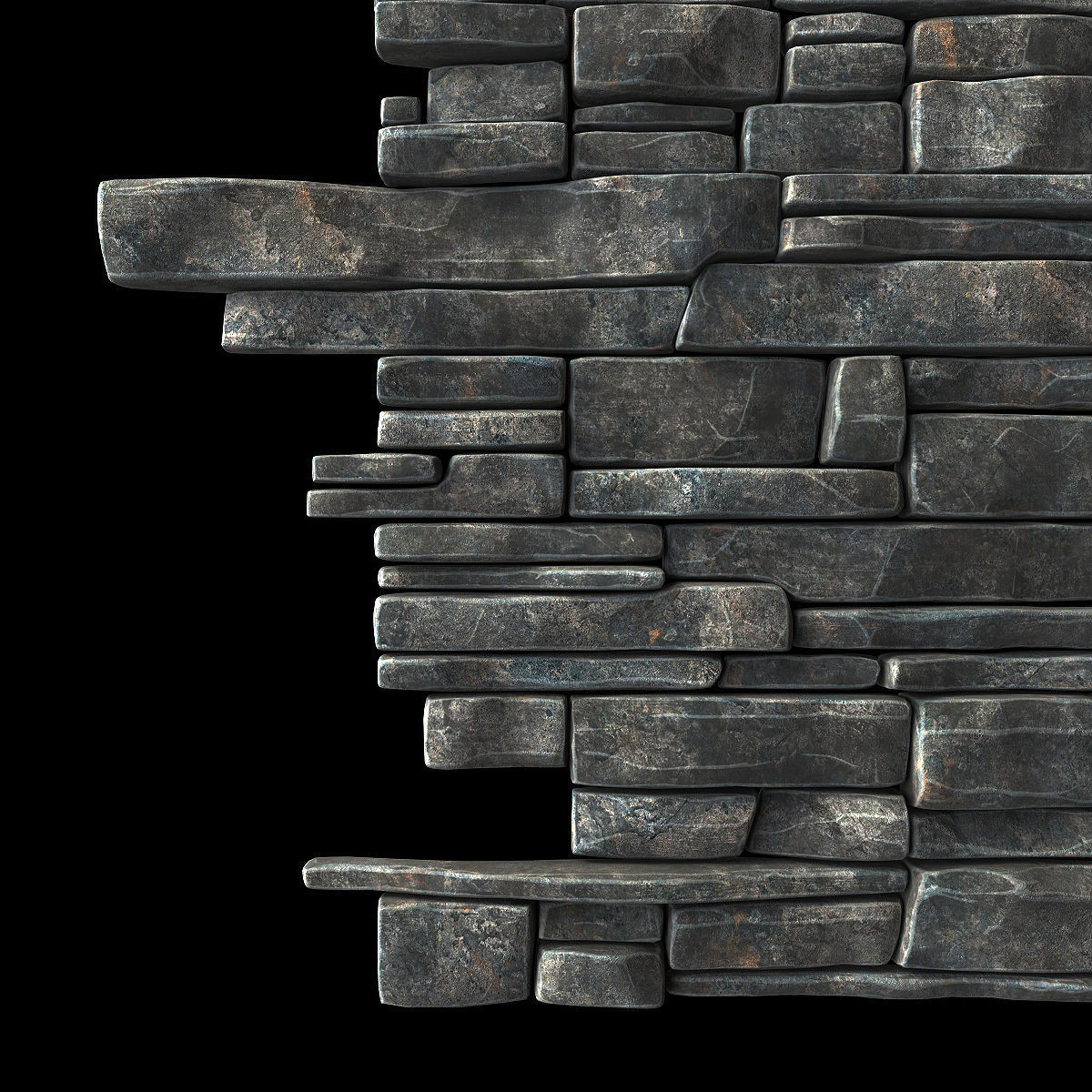 Wall clincer rock brick n3 3D model_14