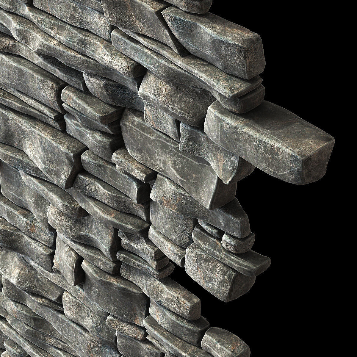 Wall clincer rock brick n3 3D model_10