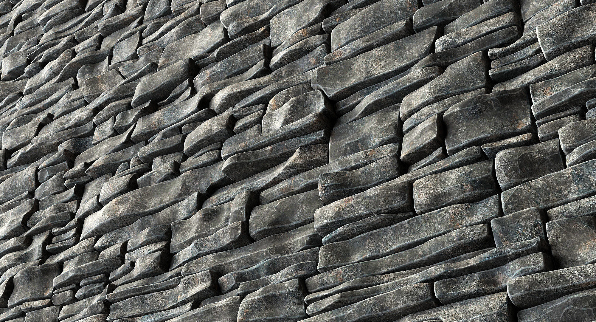 Wall clincer rock brick n3 3D model_15