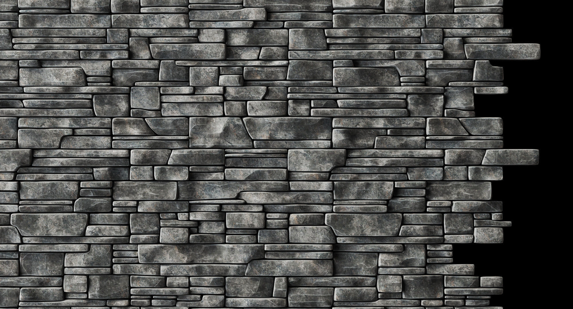 Wall clincer rock brick n3 3D model_6