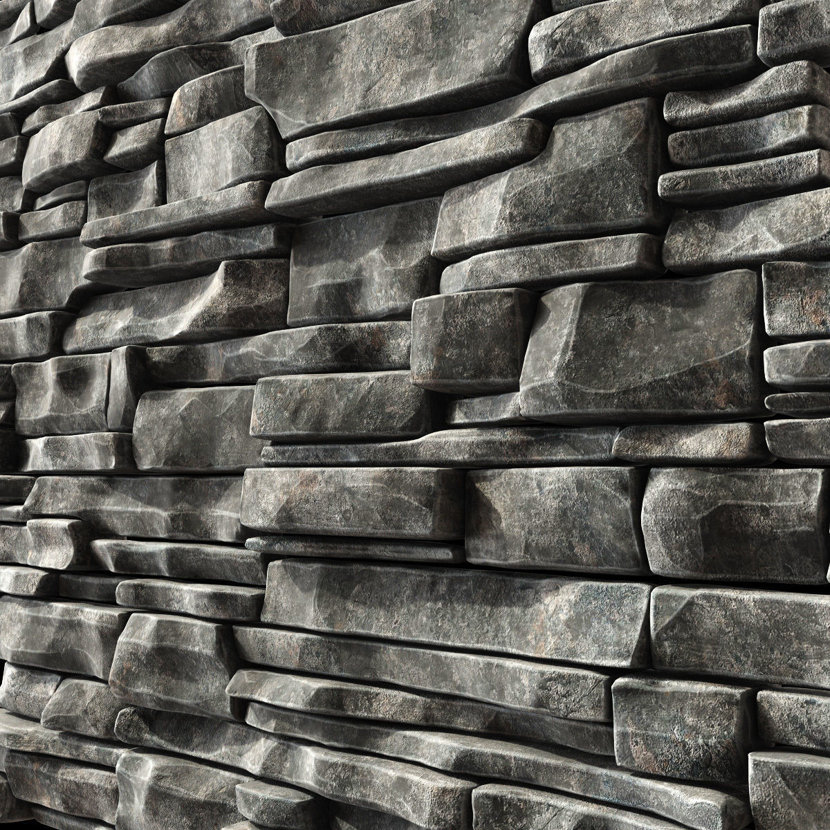 Wall clincer rock brick n3 3D model_8