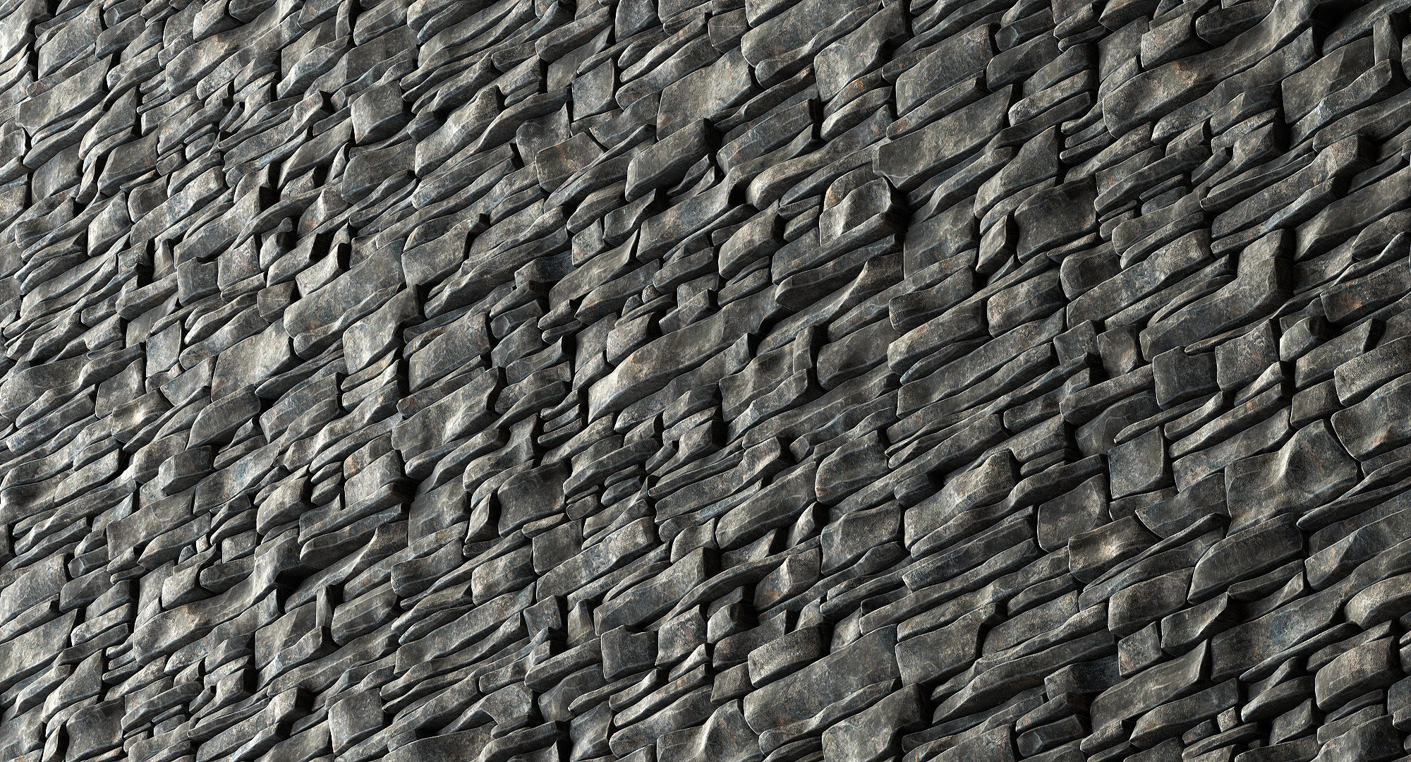 Wall clincer rock brick n3 3D model_5