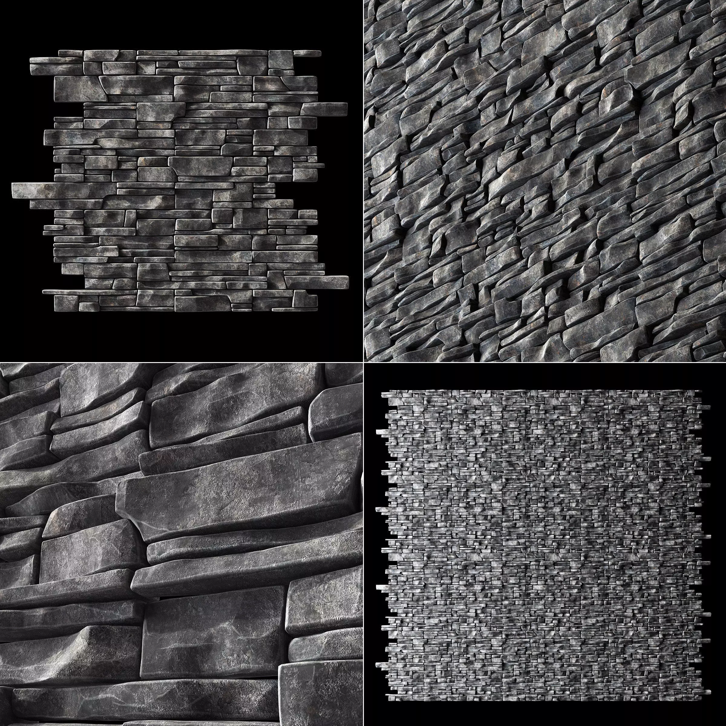 Wall clincer rock brick n3 3D model_0