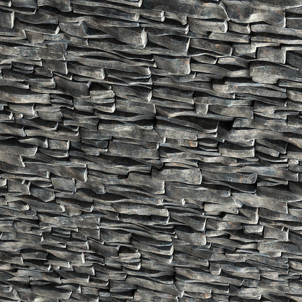 Wall clincer rock brick n3 3D model_7