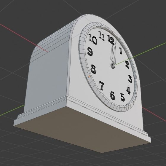 Antique Clock Low-poly 3D model_3
