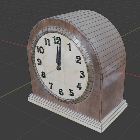 Antique Clock Low-poly 3D model_7