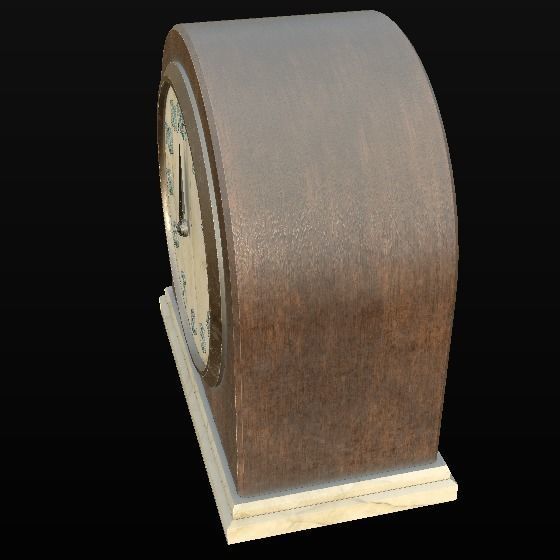 Antique Clock Low-poly 3D model_5