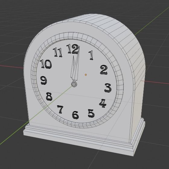 Antique Clock Low-poly 3D model_1