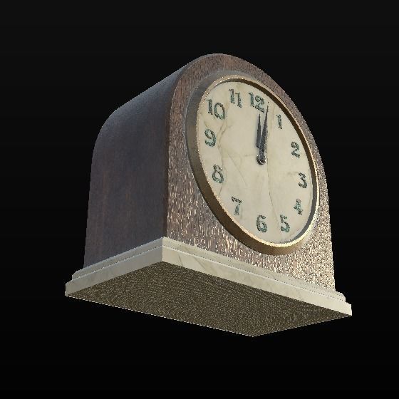 Antique Clock Low-poly 3D model_6