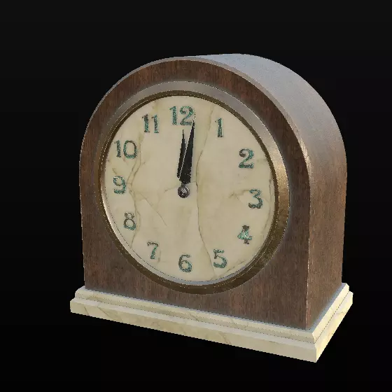 Antique Clock Low-poly 3D model_0