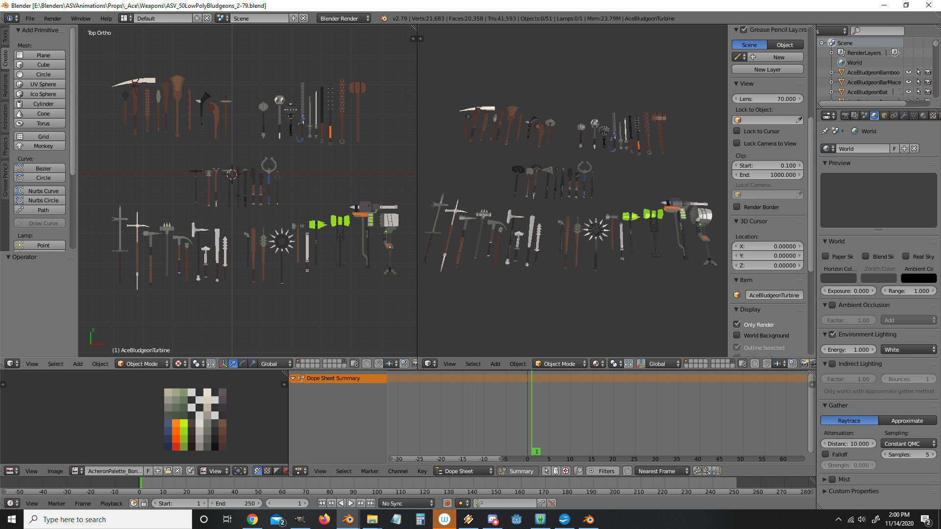 50 Low Poly Bludgeons Low-poly 3D model_8