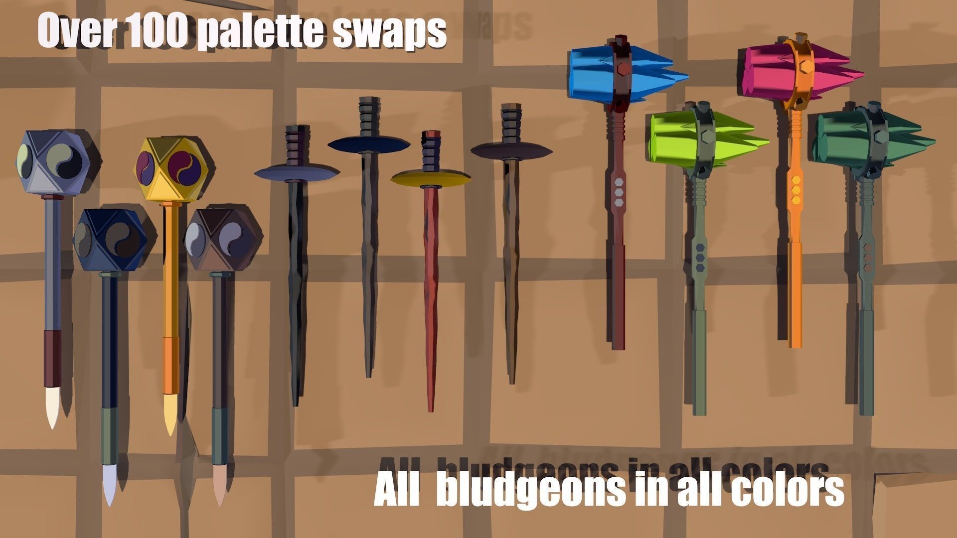 50 Low Poly Bludgeons Low-poly 3D model_7