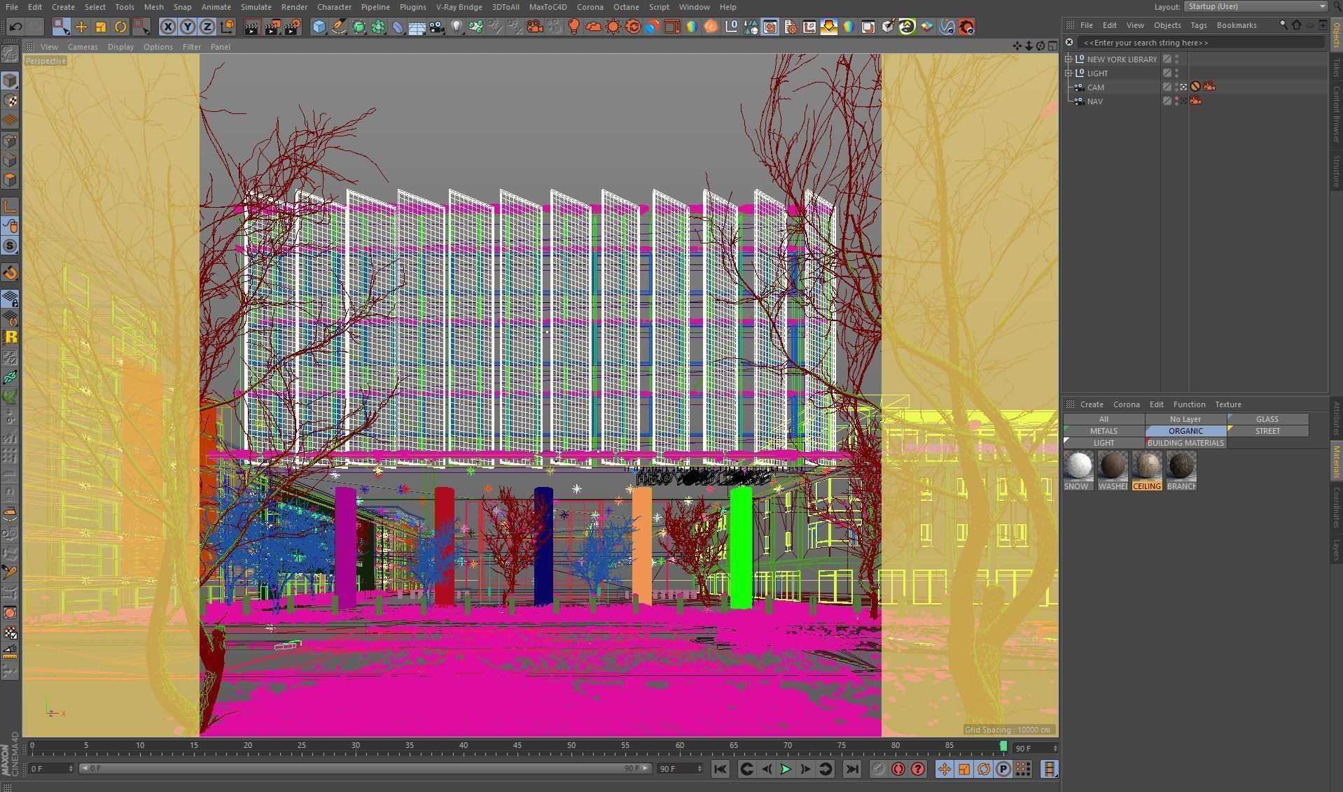 Corona - C4D files - New York Library Exterior 3D model_3
