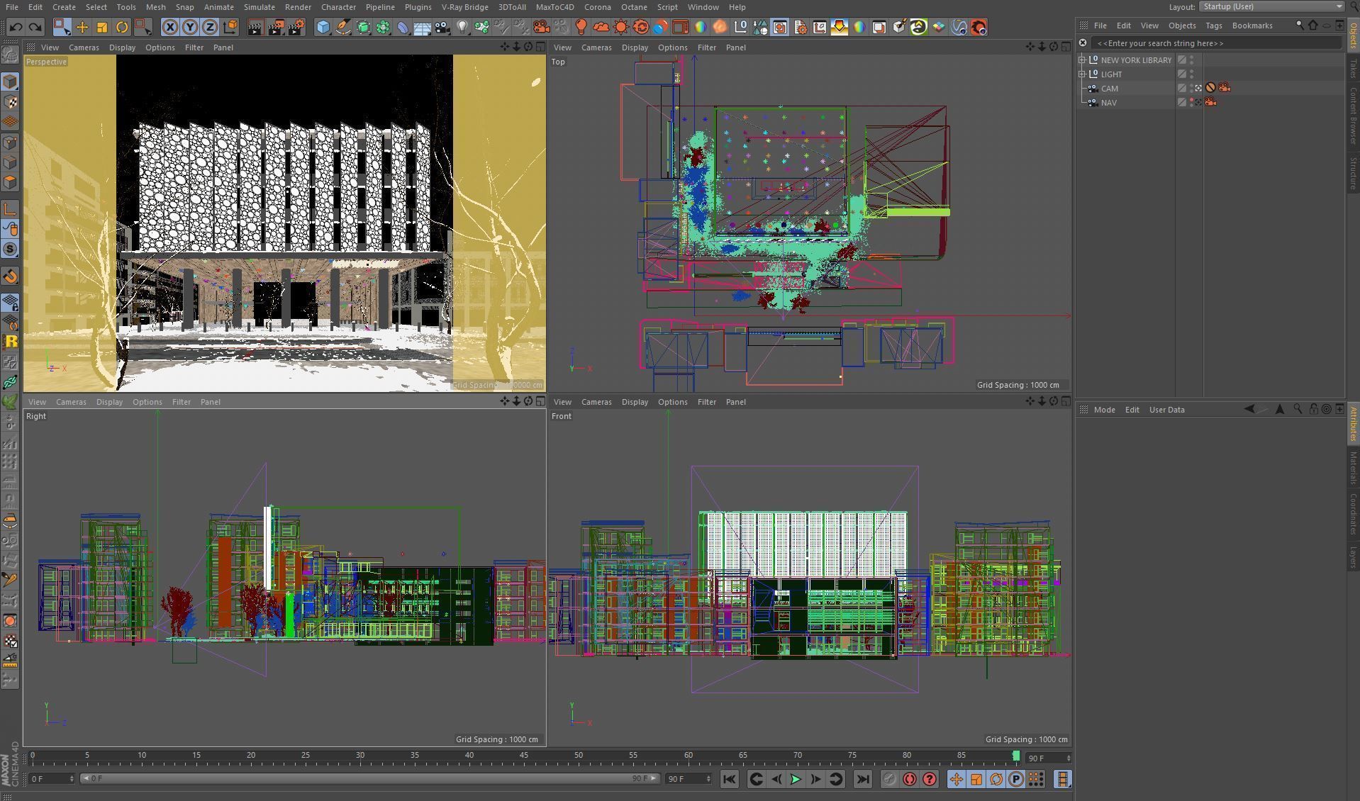 Corona - C4D files - New York Library Exterior 3D model_4