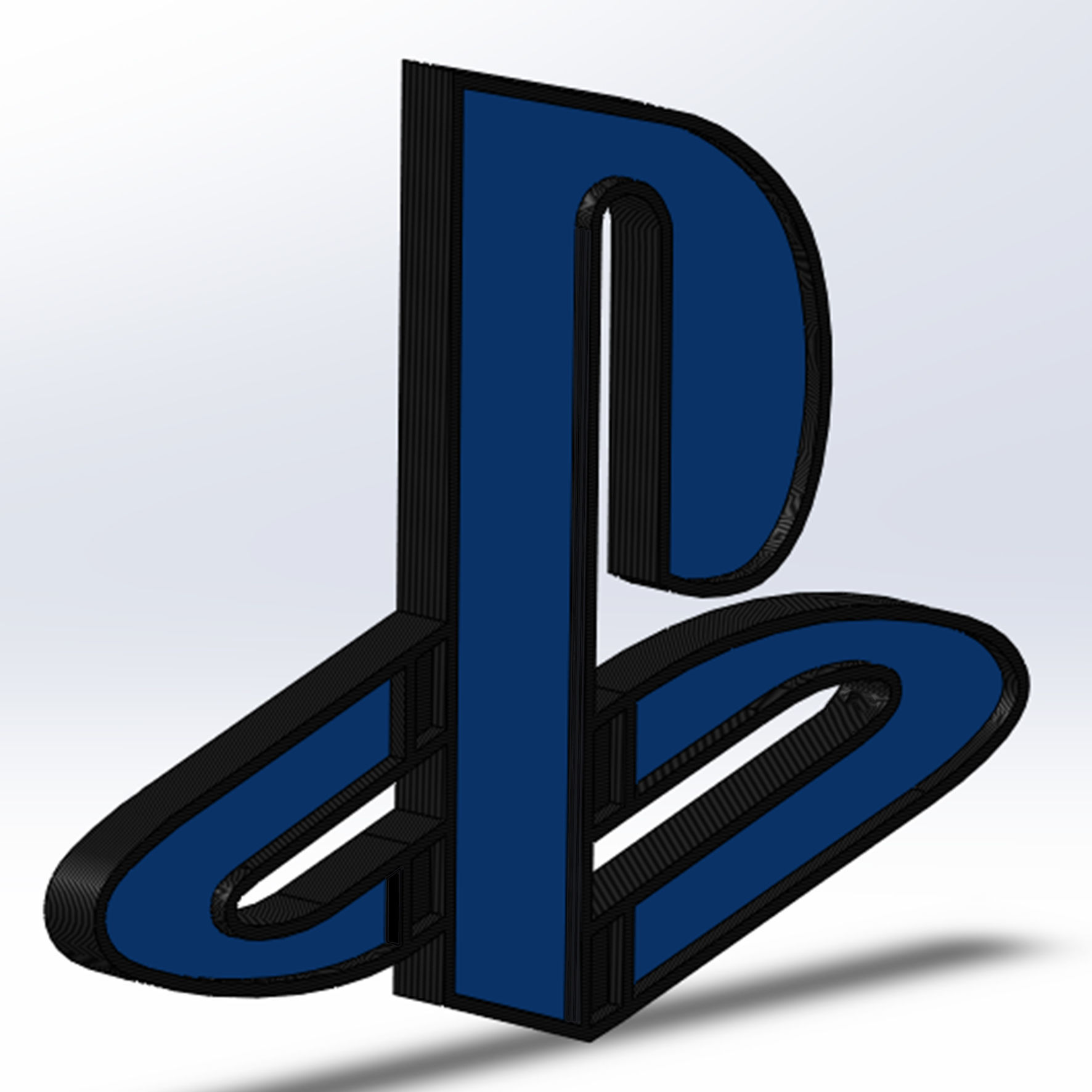 PlayStation logo wall mount PS symbol 3D model 3D printable | CGTrader, image size:1772x1772